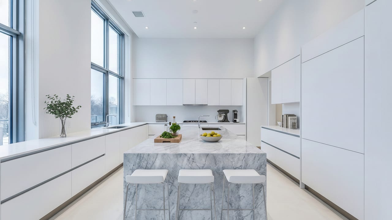 Kitchen with Island after AI virtual staging in modern style