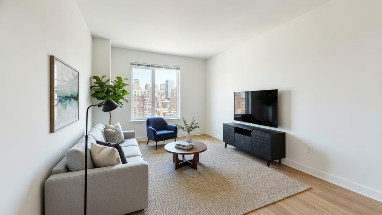 City Apartment after AI virtual staging in modern style