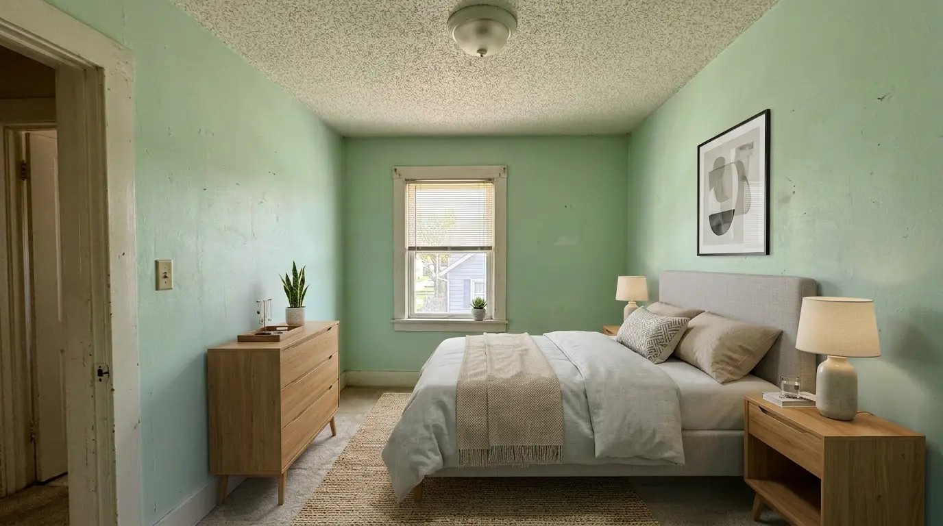 Dated Bedroom Refresh after AI virtual staging in modern style