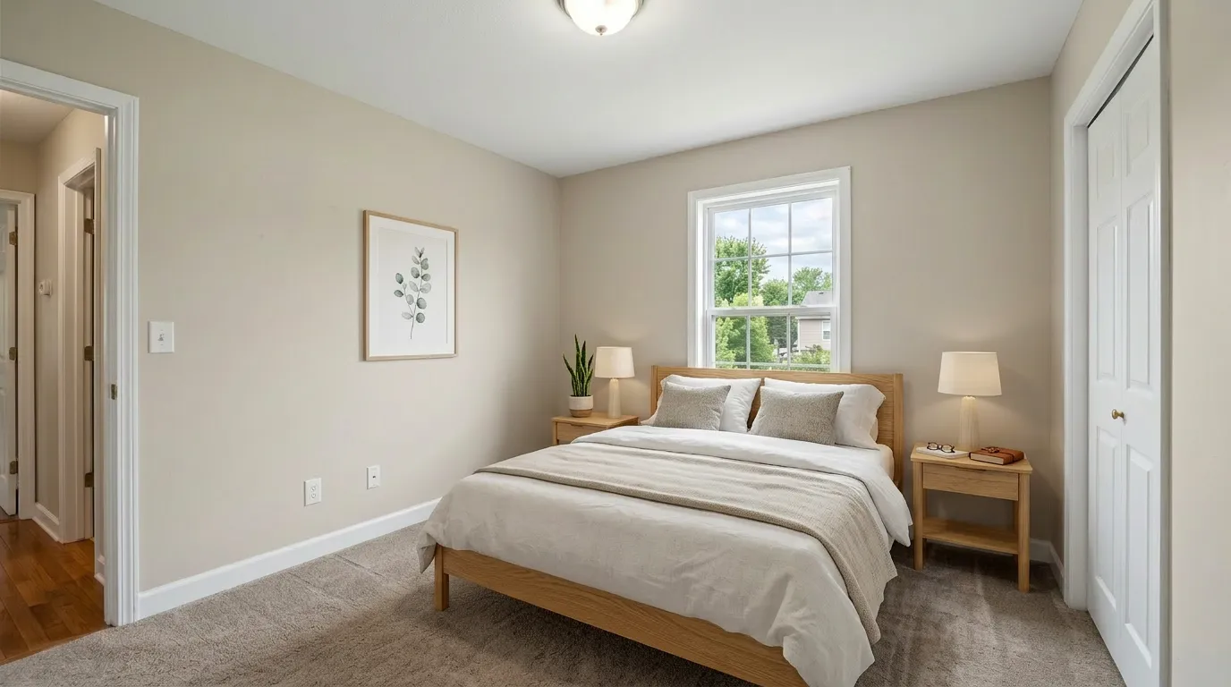 Standard Guest Bedroom after AI virtual staging in scandinavian style