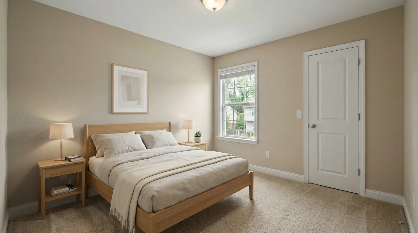 Everyday Secondary Bedroom - scandinavian style staging