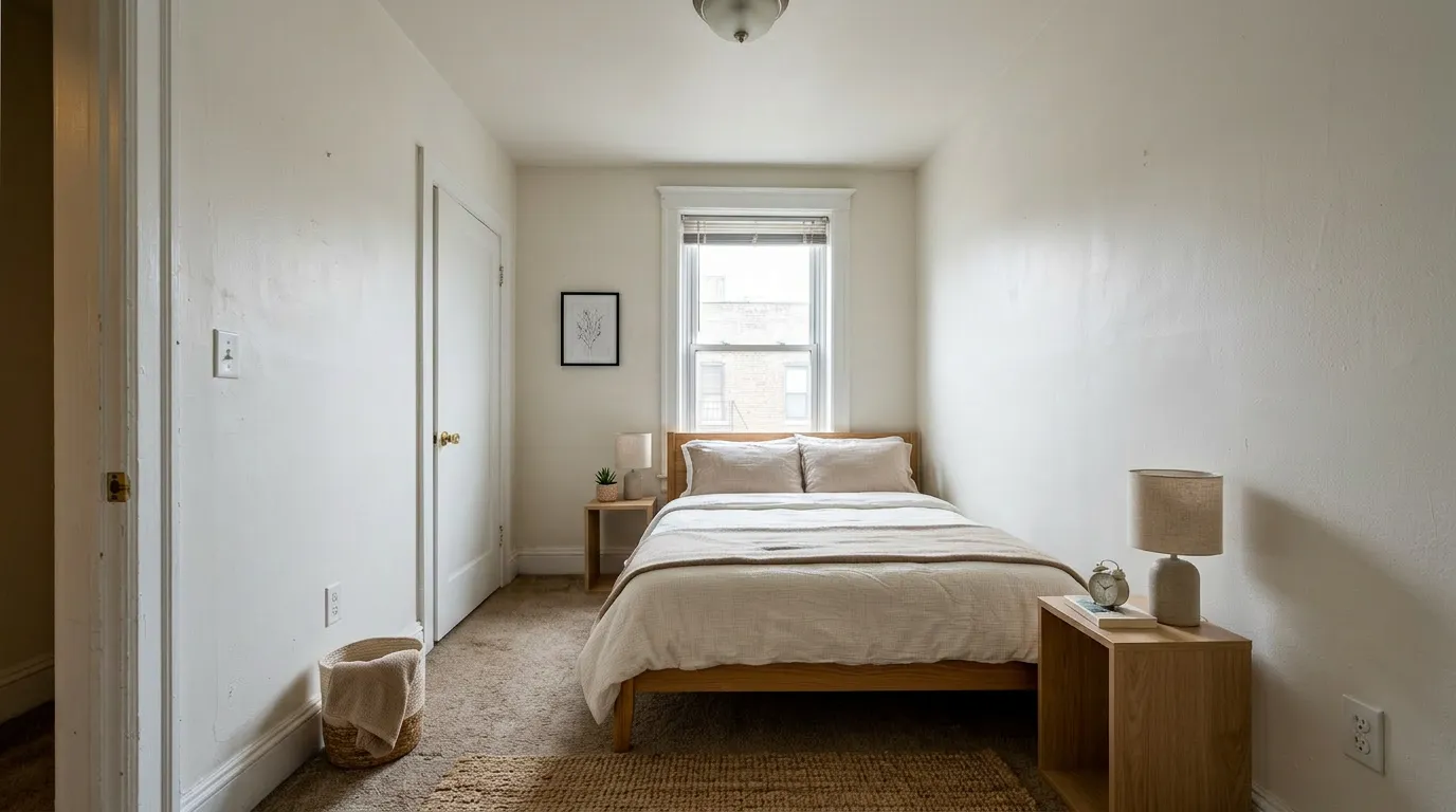 Small Secondary Bedroom - scandinavian style staging