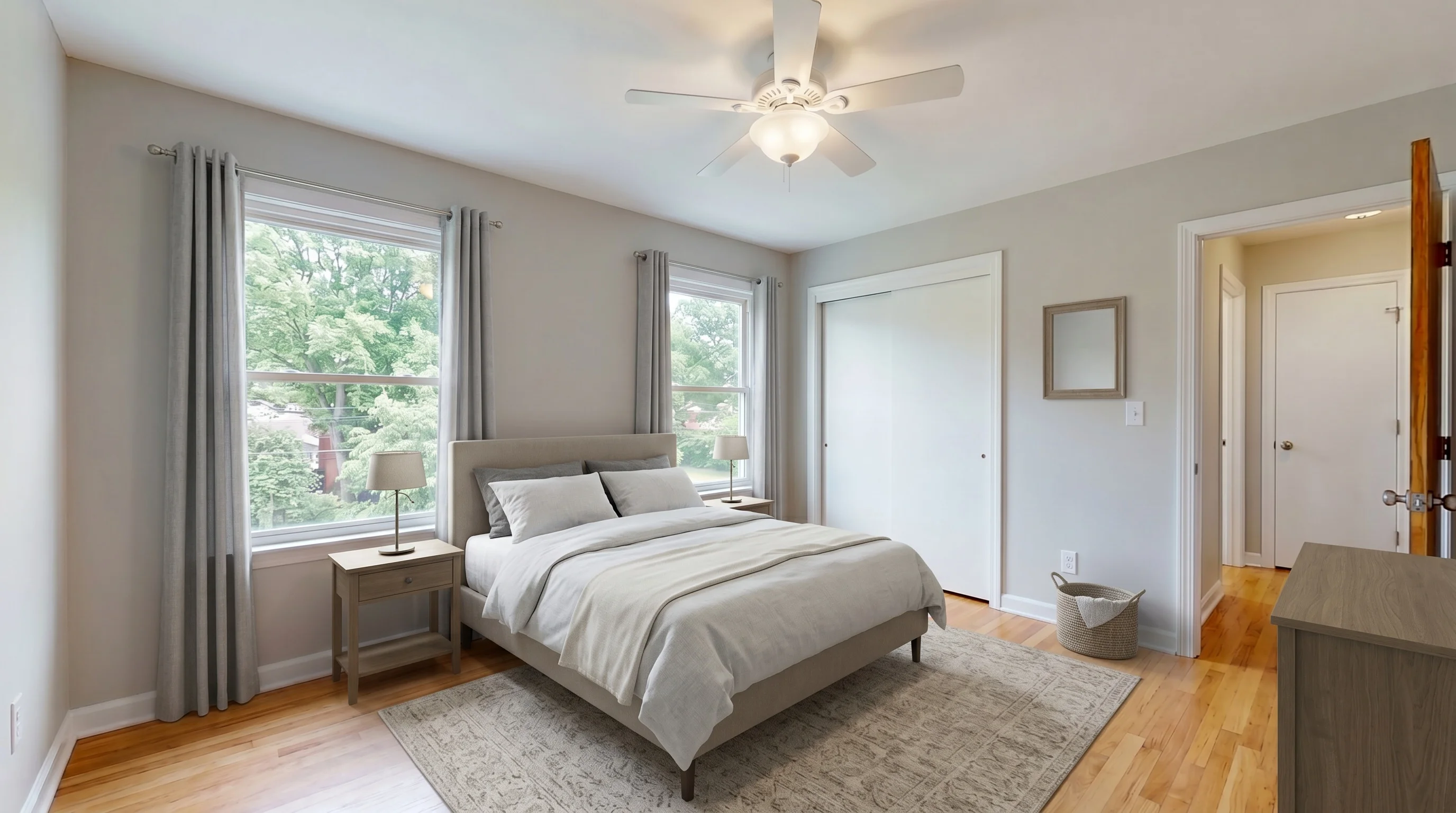 Suburban Master Bedroom - modern style staging
