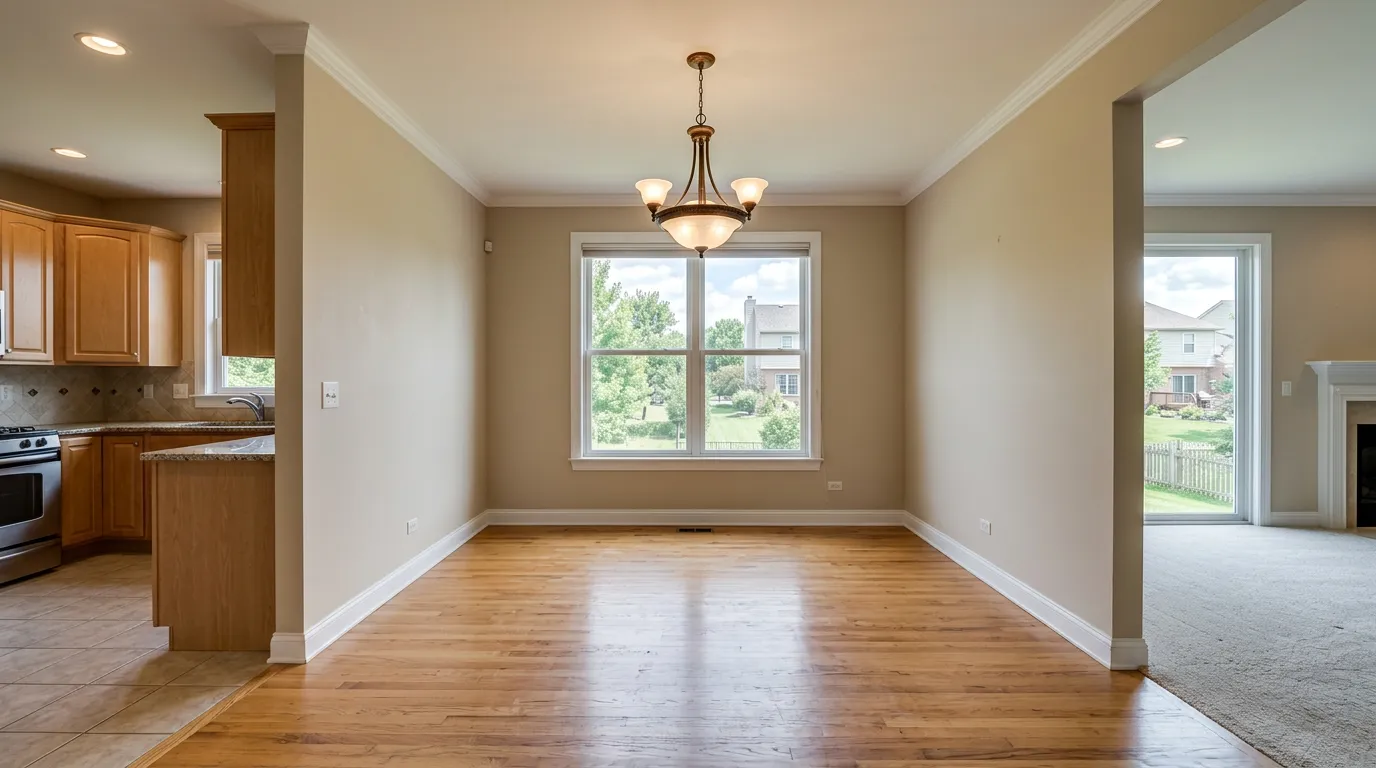Open-Plan Dining Area before AI virtual staging