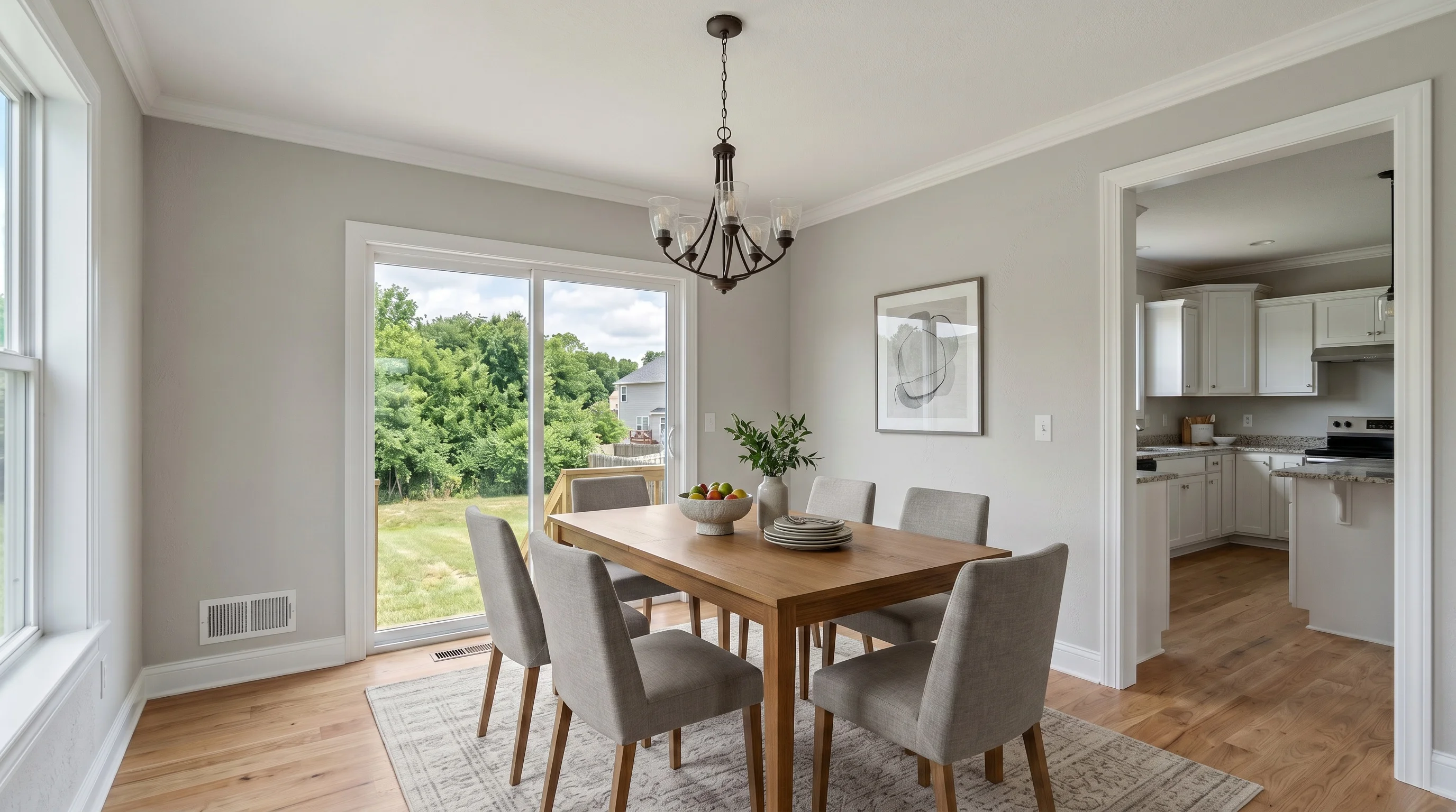 Suburban Dining Room - modern style staging