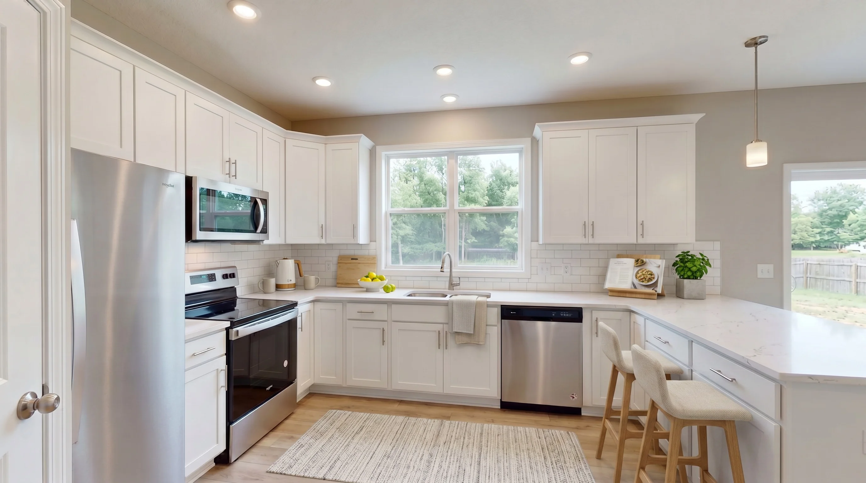 Same kitchen as a virtual staging photo styled Scandinavian