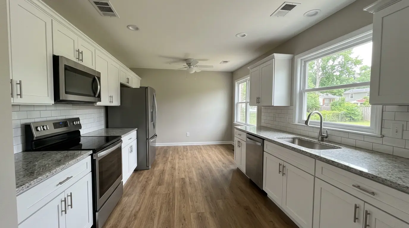 Suburban Kitchen Island before AI virtual staging