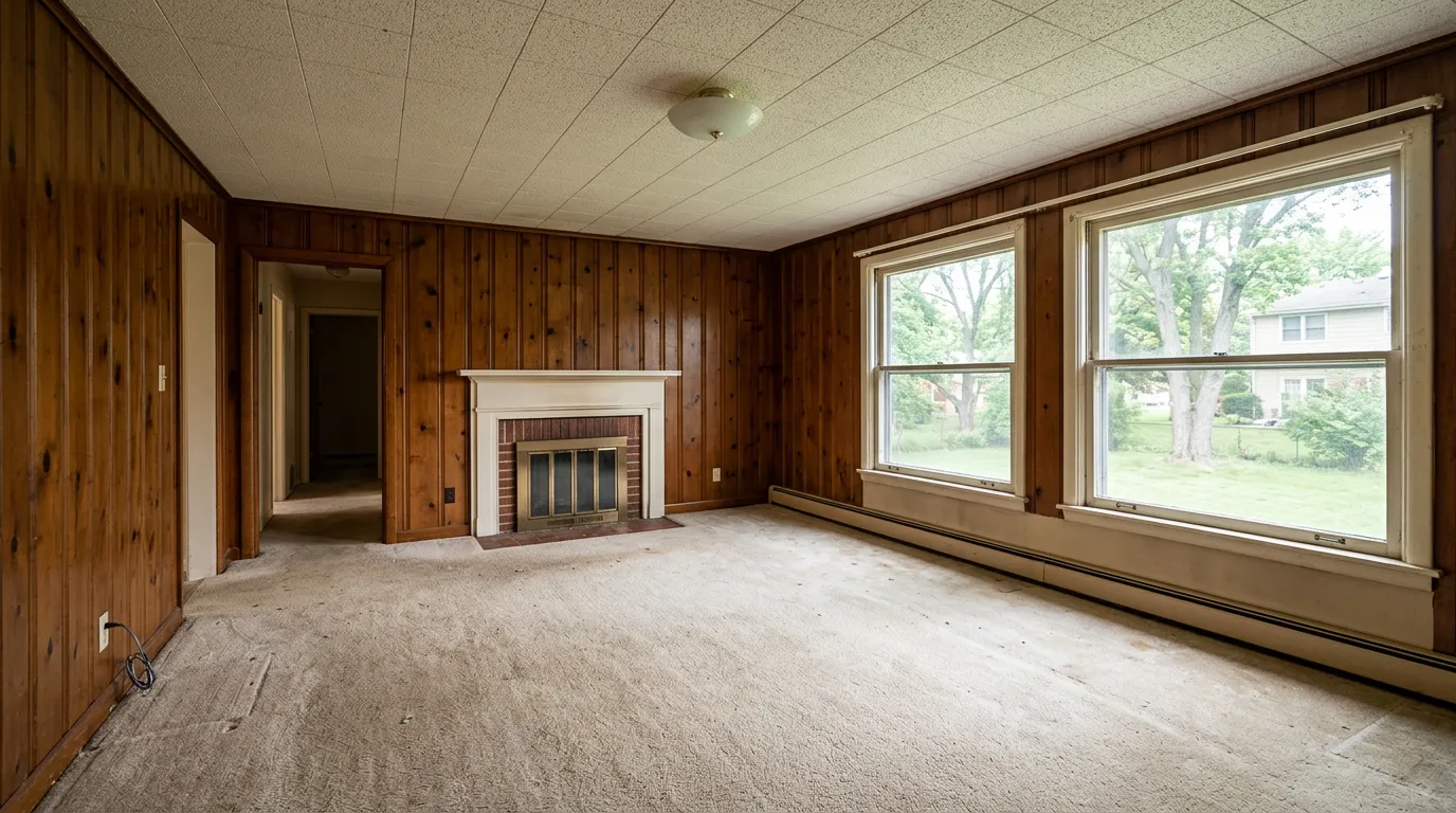 Dated Family Room - empty room