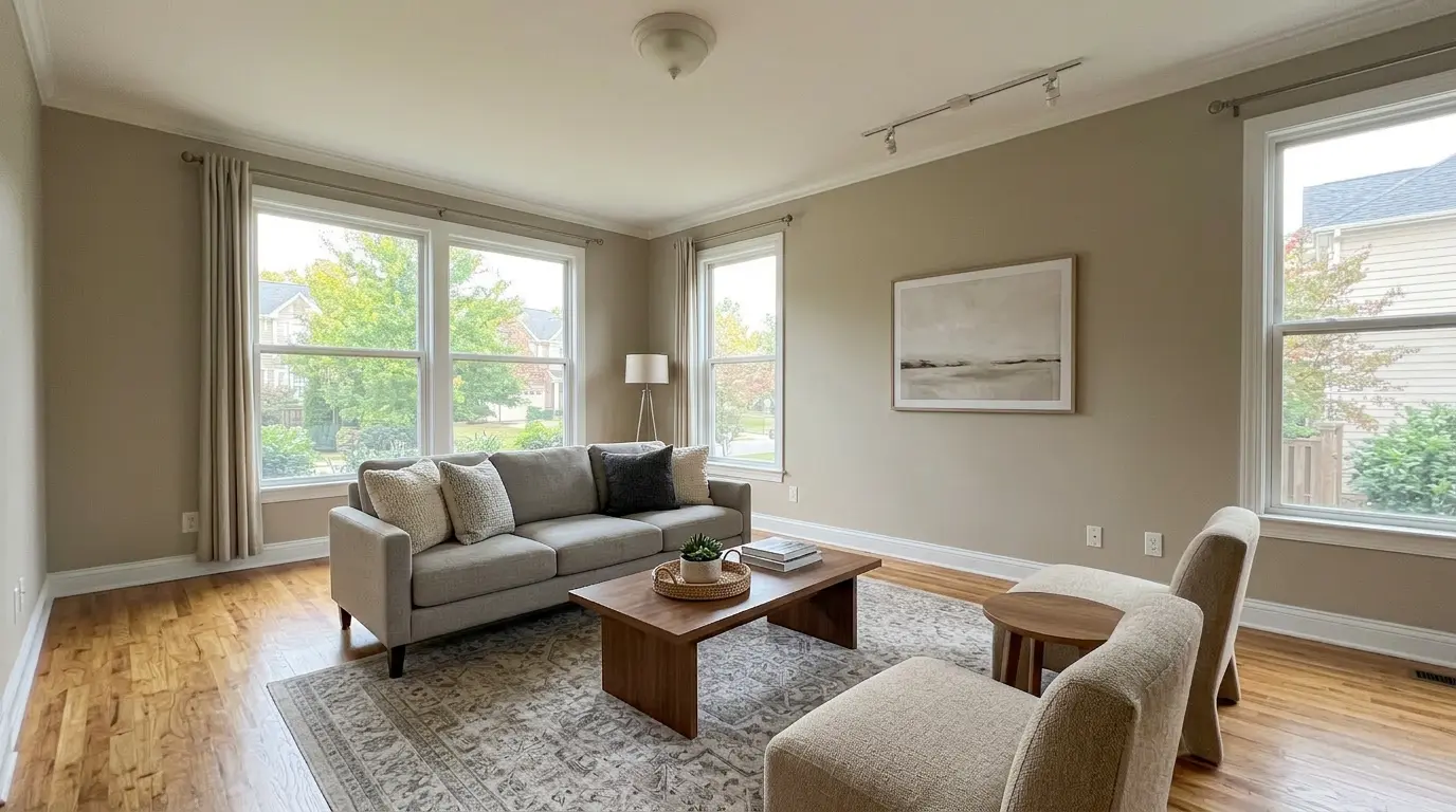 Classic Suburban Living after AI virtual staging in modern style