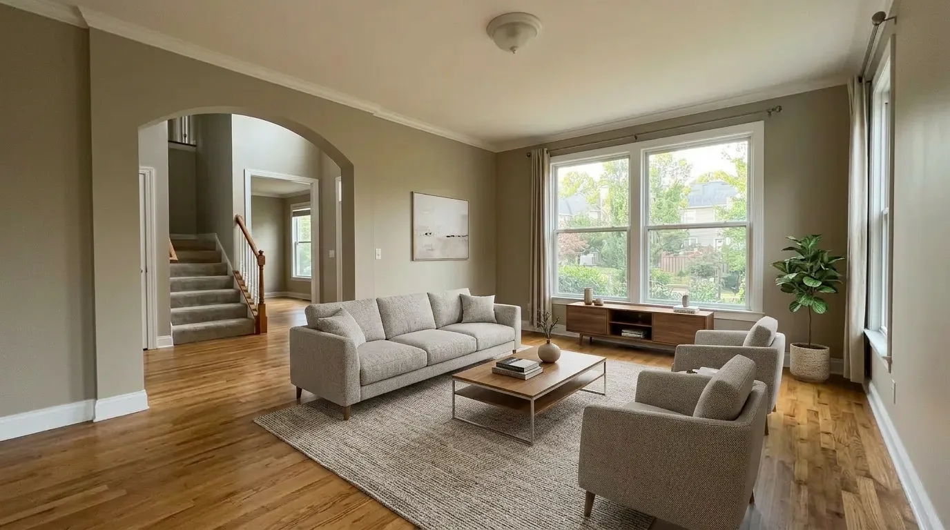Classic Suburban Living after AI virtual staging in modern style