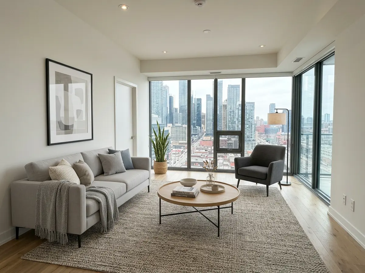 Urban Loft Living after AI virtual staging in modern style