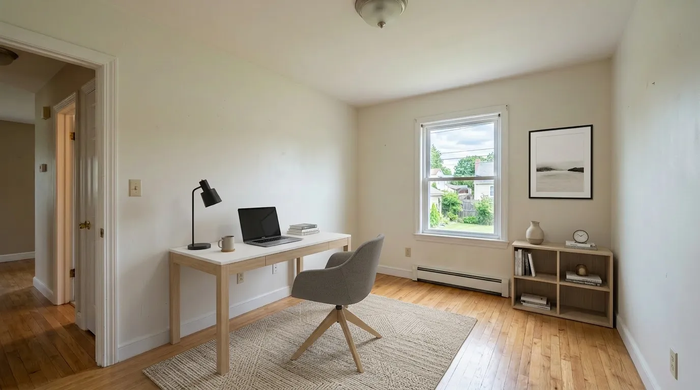Home office virtual staging example